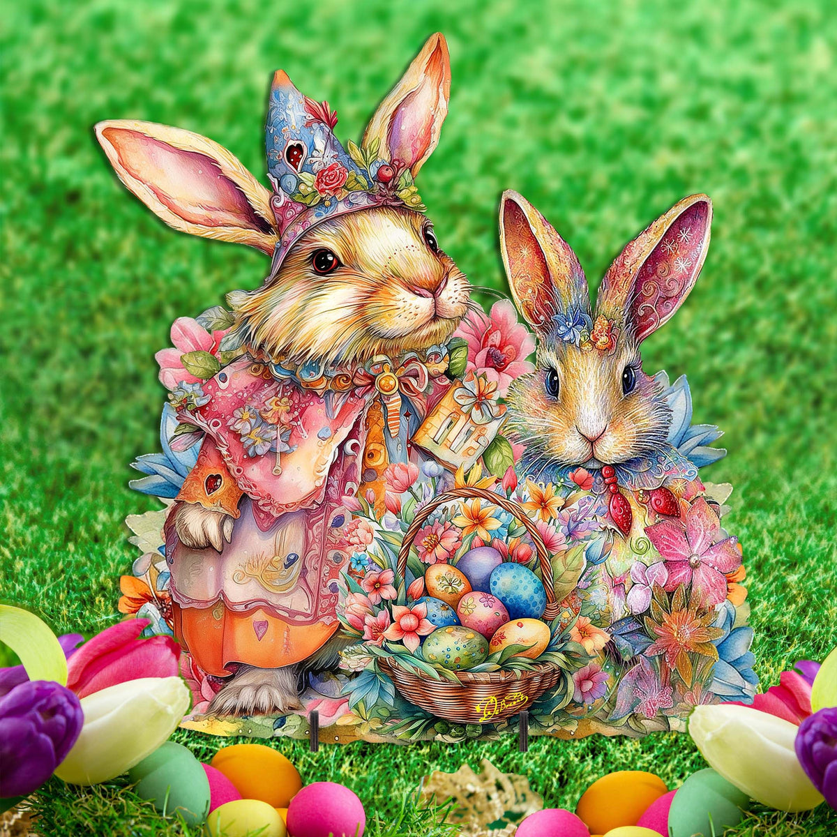 Easter Sweet Couple Easter Yard Sign by G. DeBrekht - Easter Spring Decor - 8652768F