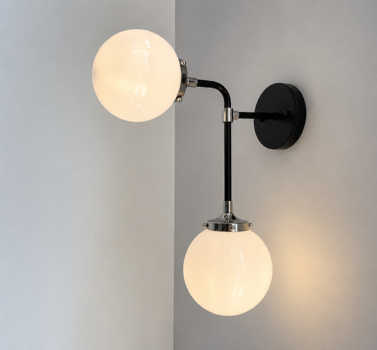 Ultra Modern Duo Wall Sconce Light Fixture