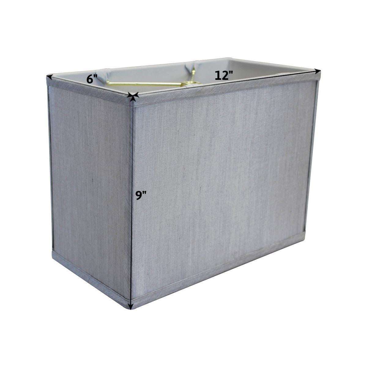 7"W x 9"H Rectangular Drum Lampshade Bavarian Gray
