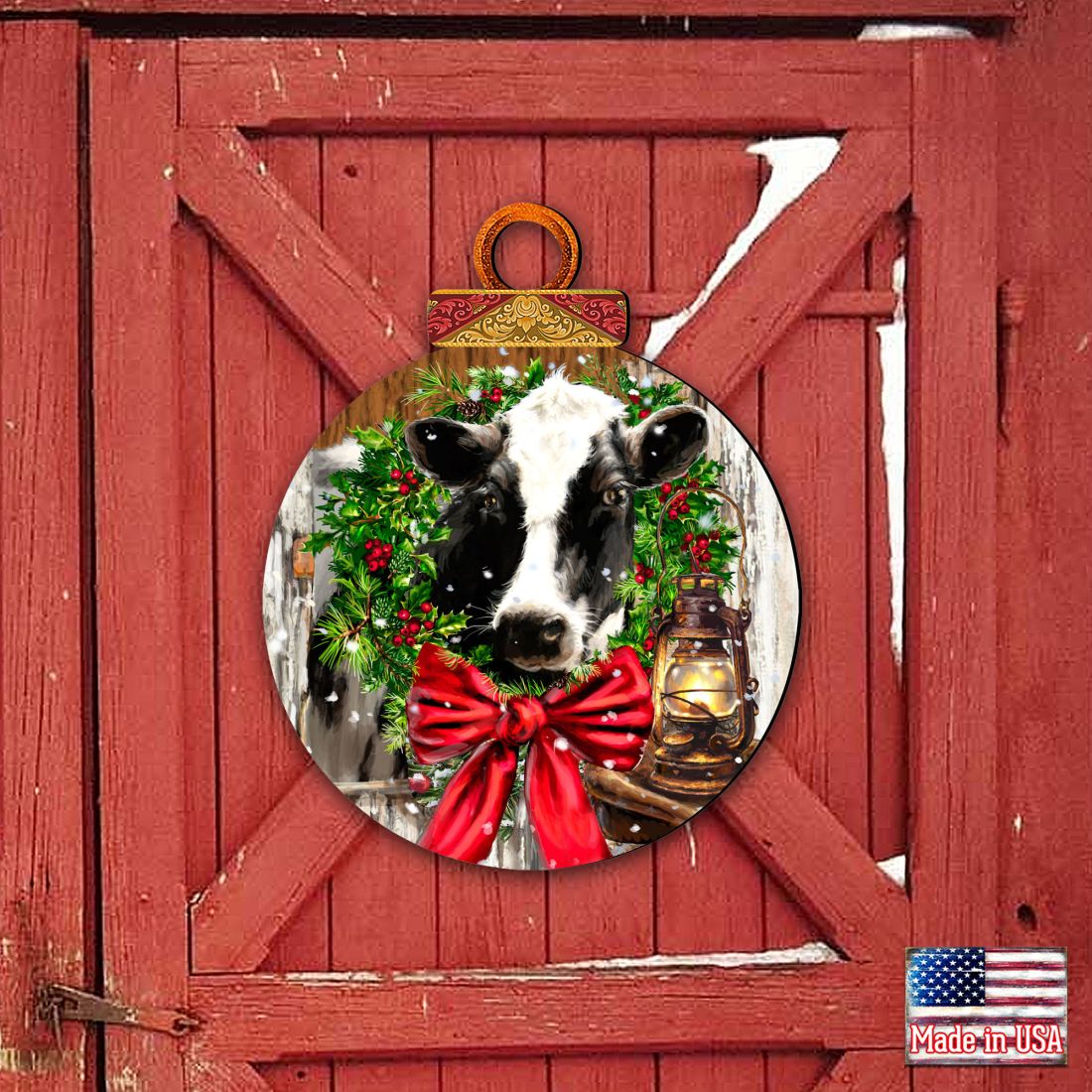 Christmas on the Farm Door Decor by D. Gelsinger - Christmas Decor - 8021128H-DG