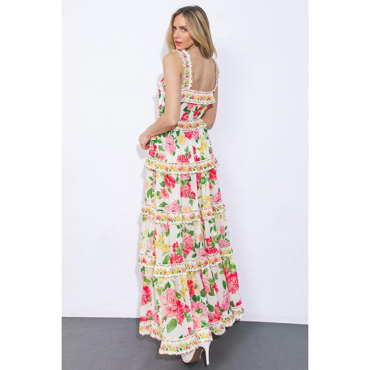 PULLING HEARTSTRINGS WOVEN MAXI DRESS
