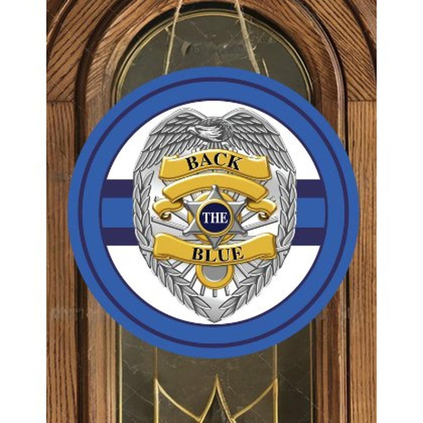 Back The Blue Badge Shield Round Sign