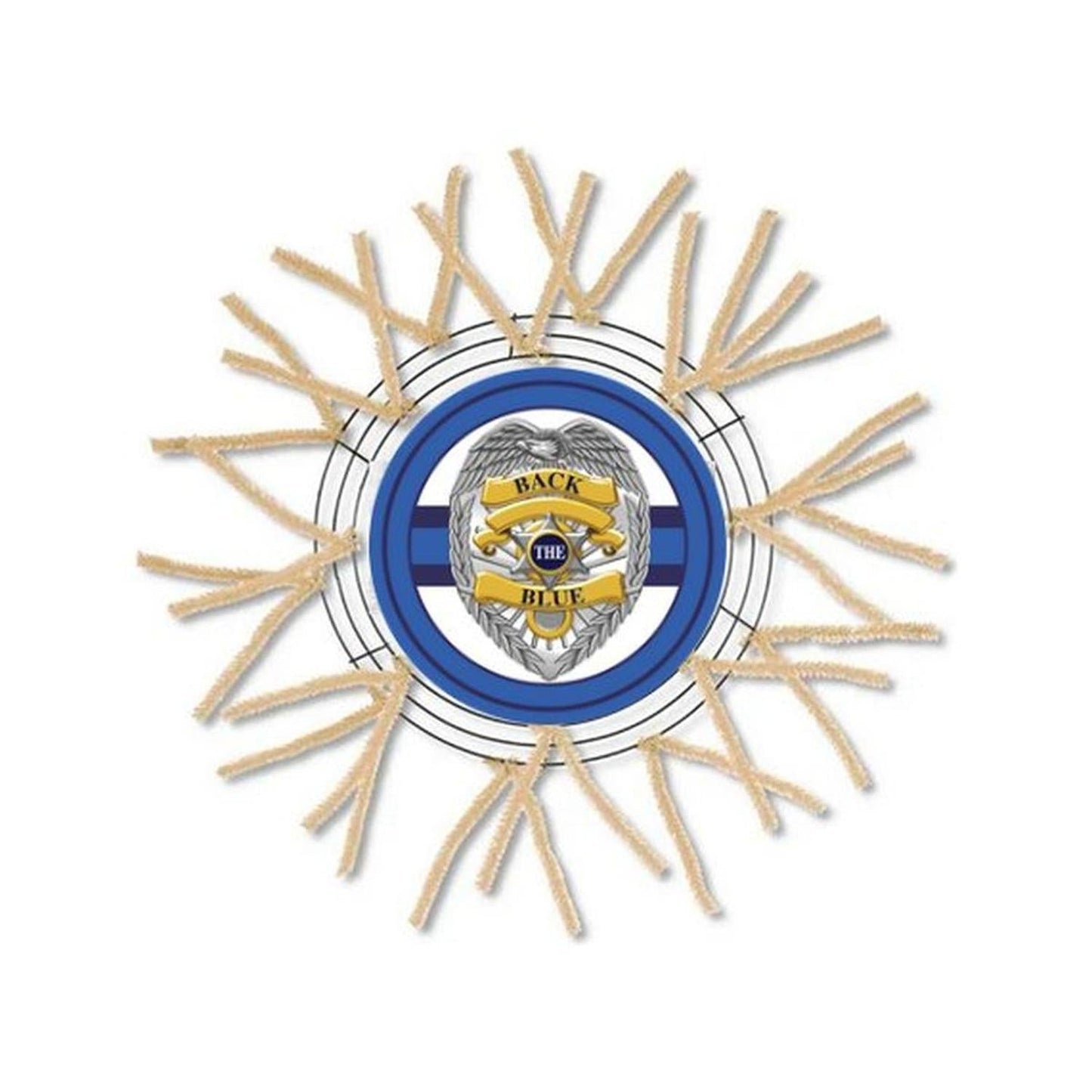 Back The Blue Badge Shield Round Sign