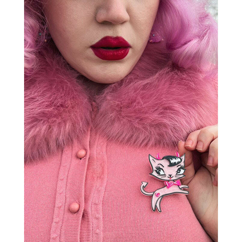 Bad Kitty Brooch by Miss Fluff x Lipstick & Chrome