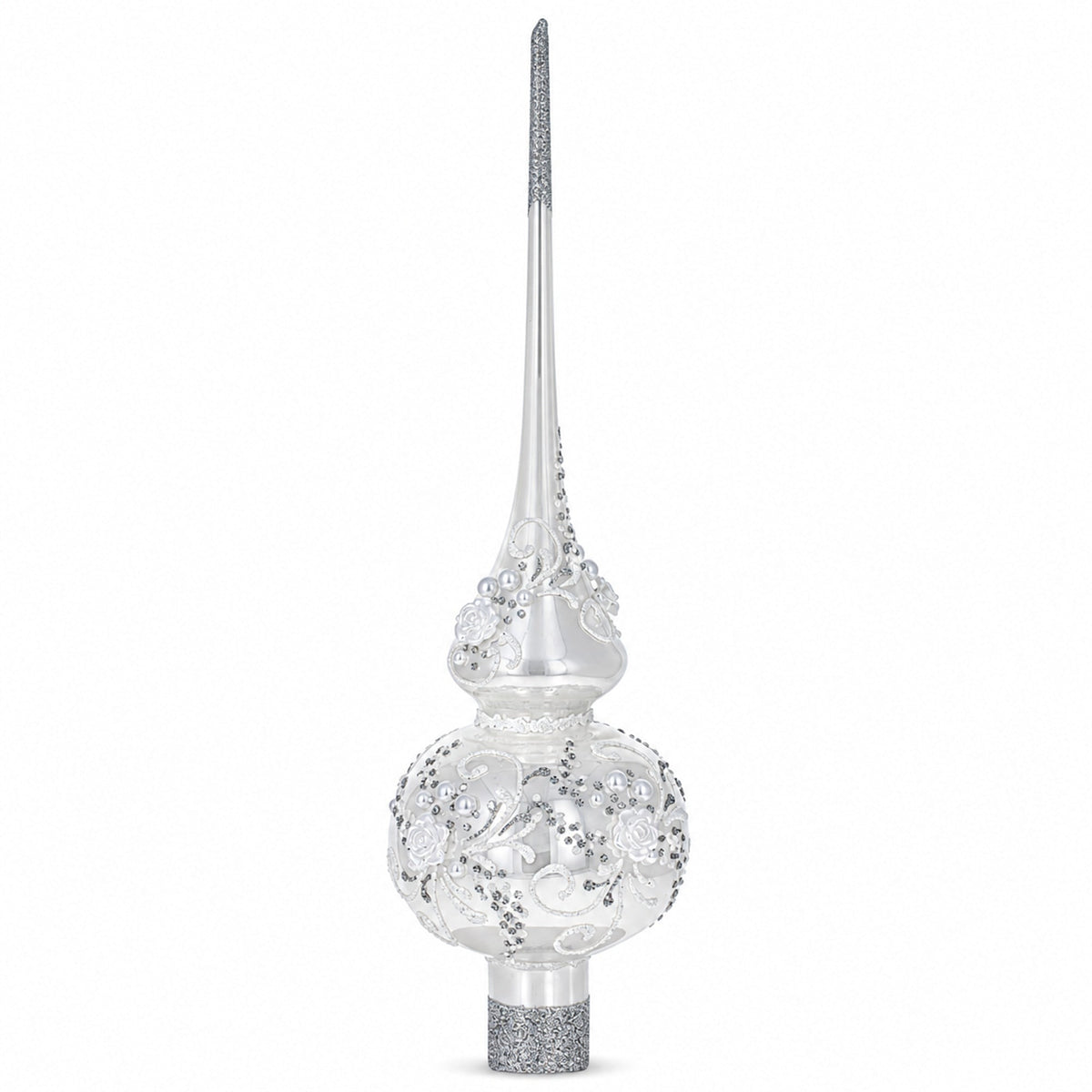 a silver and silver ornament
