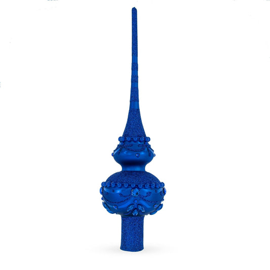 a blue christmas tree topper