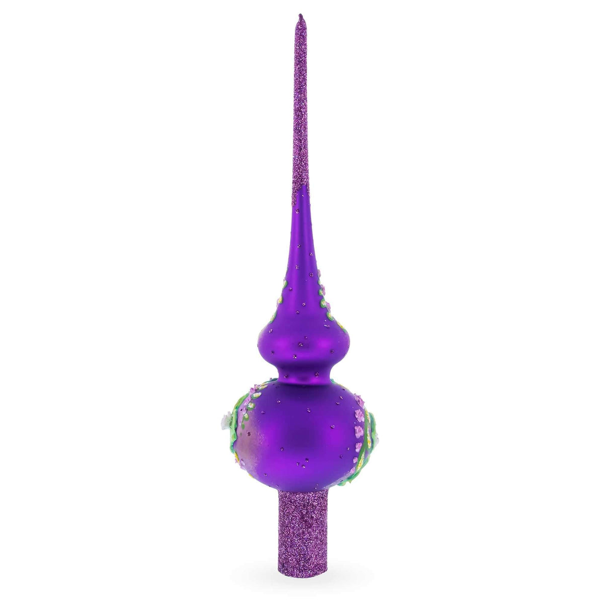 a purple christmas tree topper