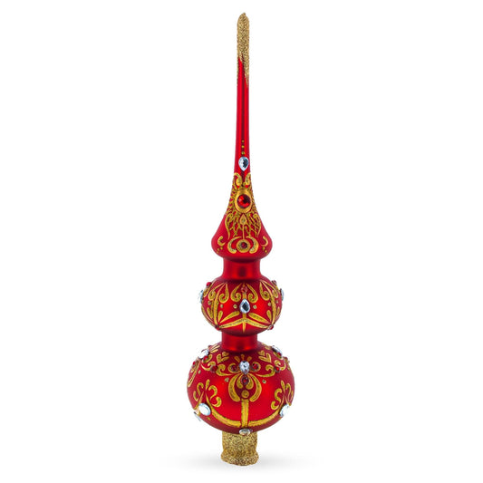 a red and gold christmas ornament