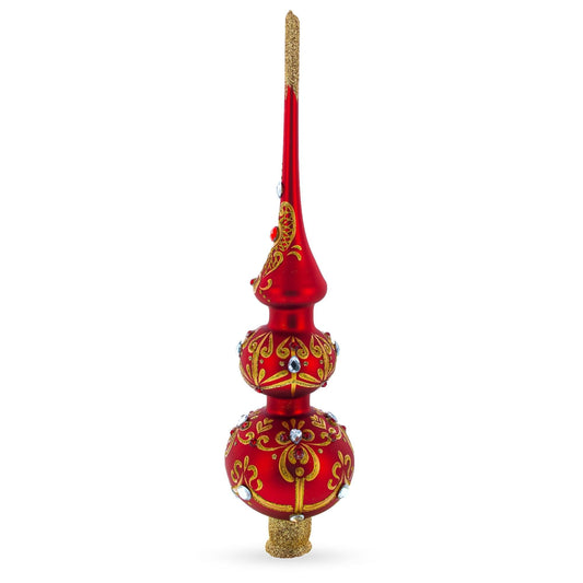 a red and gold christmas ornament