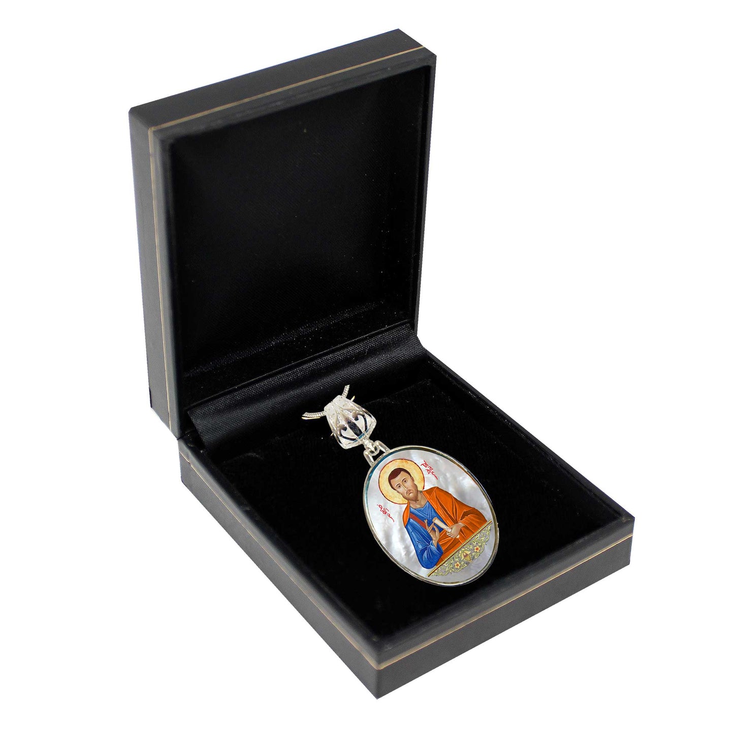 Saint Jude Silver Plated Mother of Pearl Necklace Jewelry - 43036