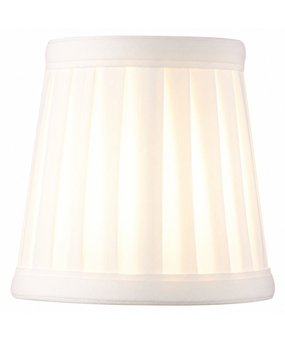 4"W x 4"H Set of 6 Down White Pleated Clip-on Candelabra Lampshade