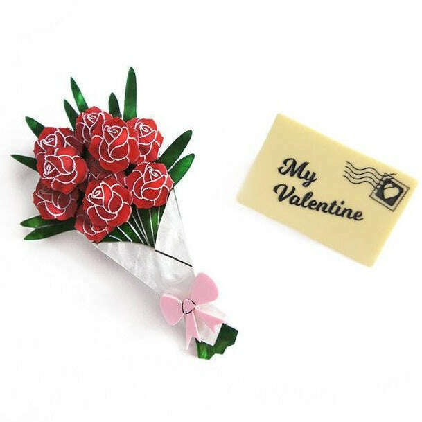 Be Mine Valentine Double Brooch by Laliblue