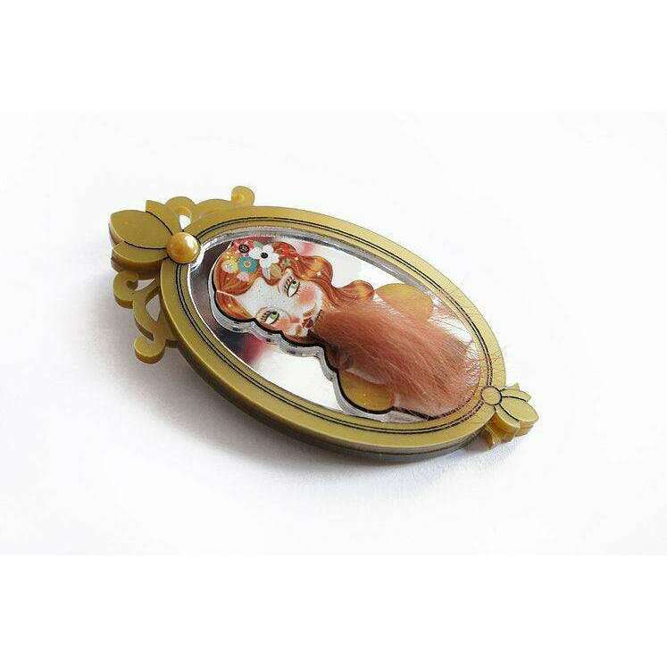 Bearded Woman Halloween Brooch by Laliblue