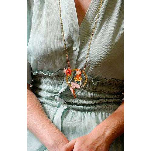 Bearded Woman Halloween Necklace by Laliblue
