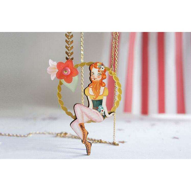 Bearded Woman Halloween Necklace by Laliblue