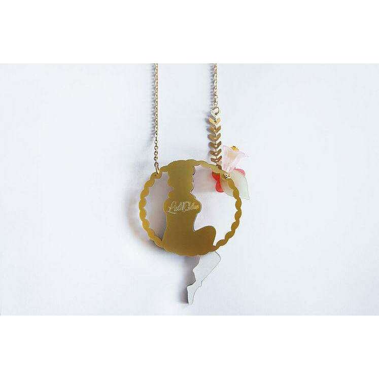 Bearded Woman Halloween Necklace by Laliblue
