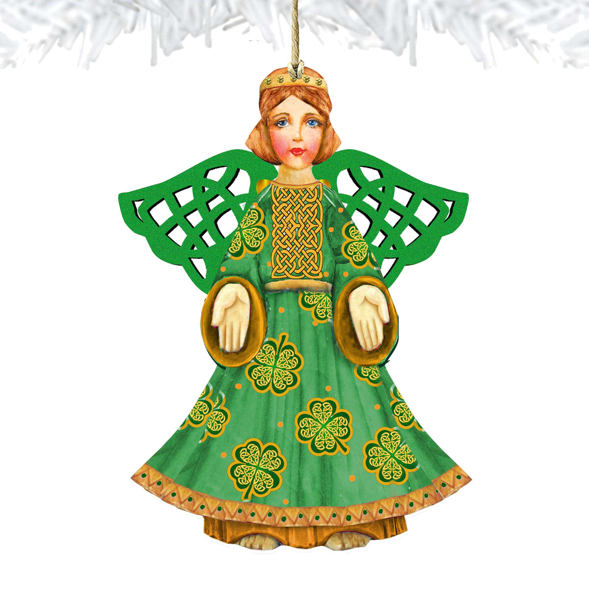 Irish Angel Wooden Ornaments by G. DeBrekht - Nativity Holiday Decor - 8199755