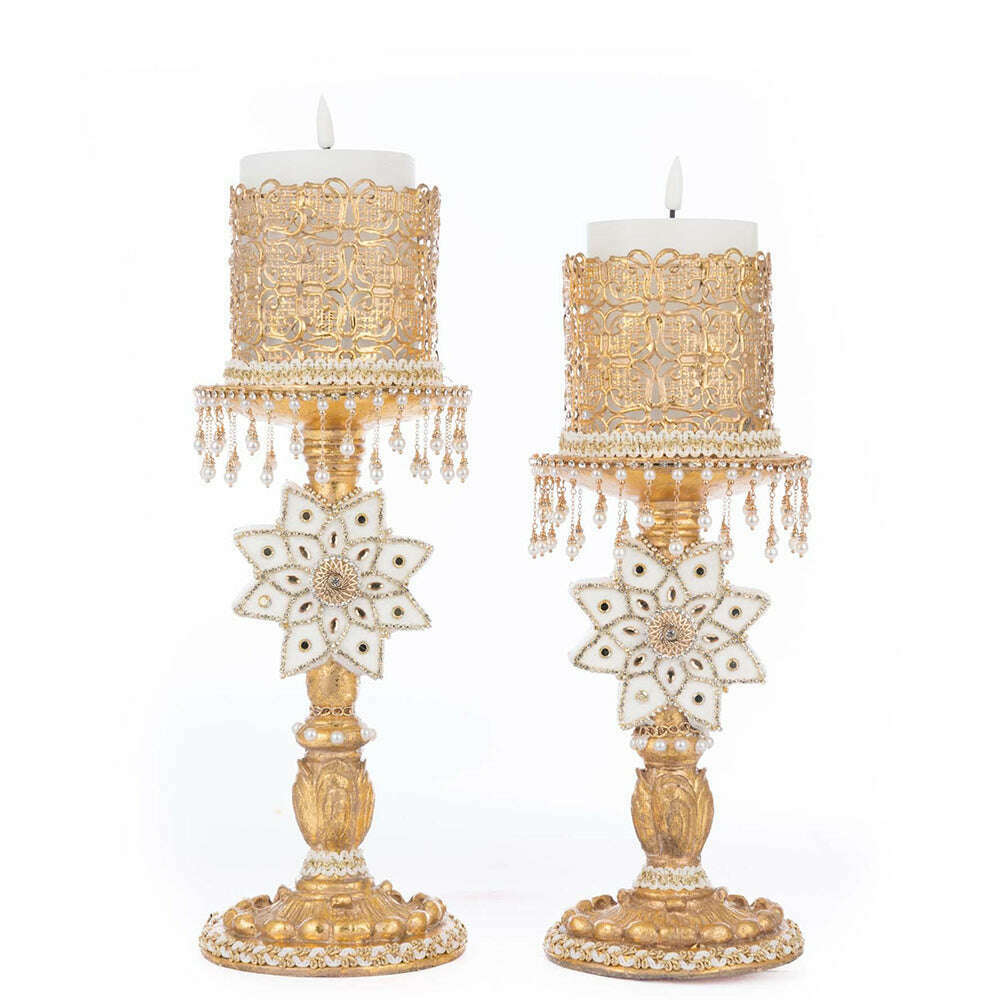Bells of Brilliance Gold Candle Sticks Set of 2 by Katherine's Collection