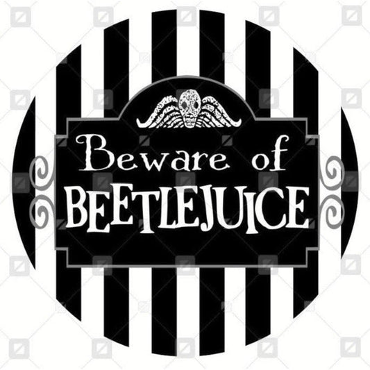 Beware of Beetle Juice Halloween Sign