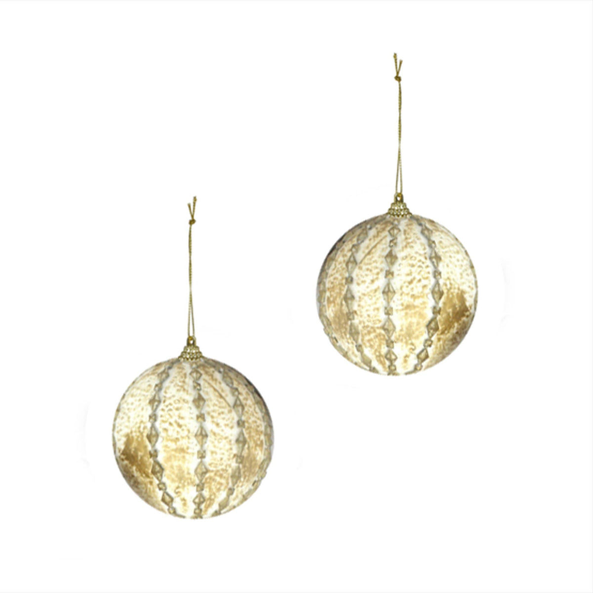 10CM BALL WITH STUD ACCENTS (2 PCS)