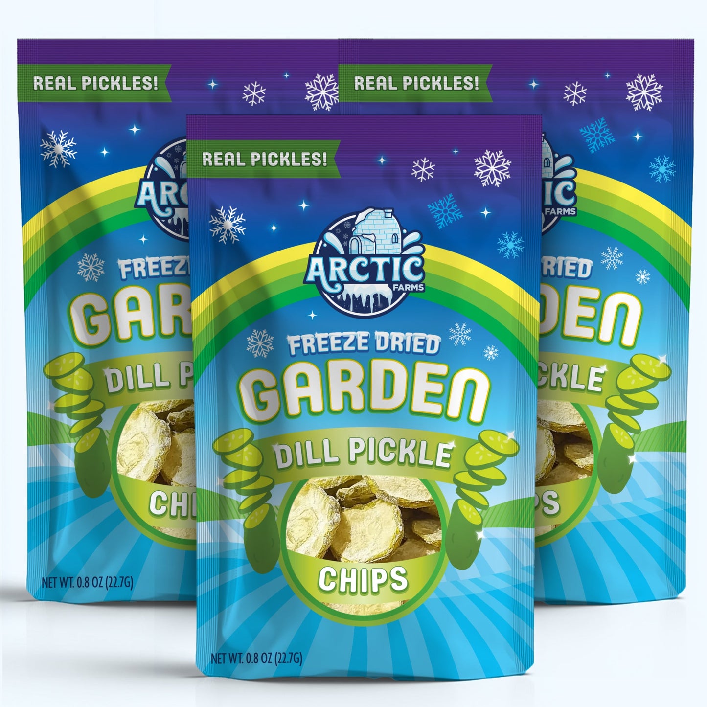 Freeze Dried Dill Pickle Chips (Less Salty)