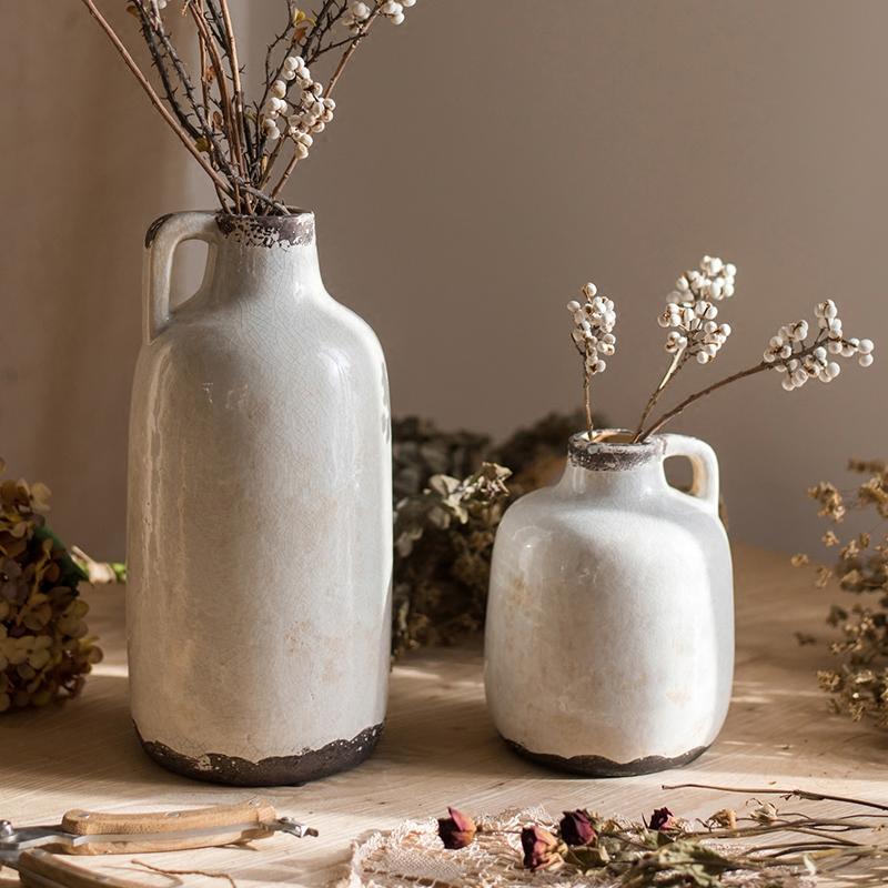 Binglie Glazed Pottery Vase with Single Handle