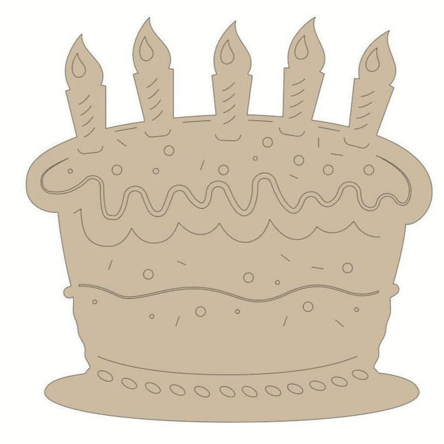 Birthday Cake Unfinished Wood Cutout