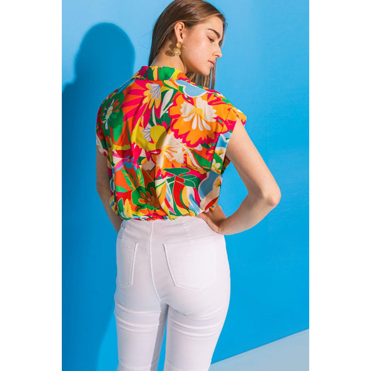 SWEET DREAMS FLORAL WOVEN TOP
