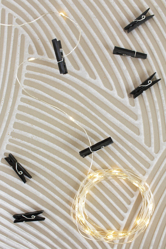 36 LED Matte Black Photo Clip String Light- Battery Operated