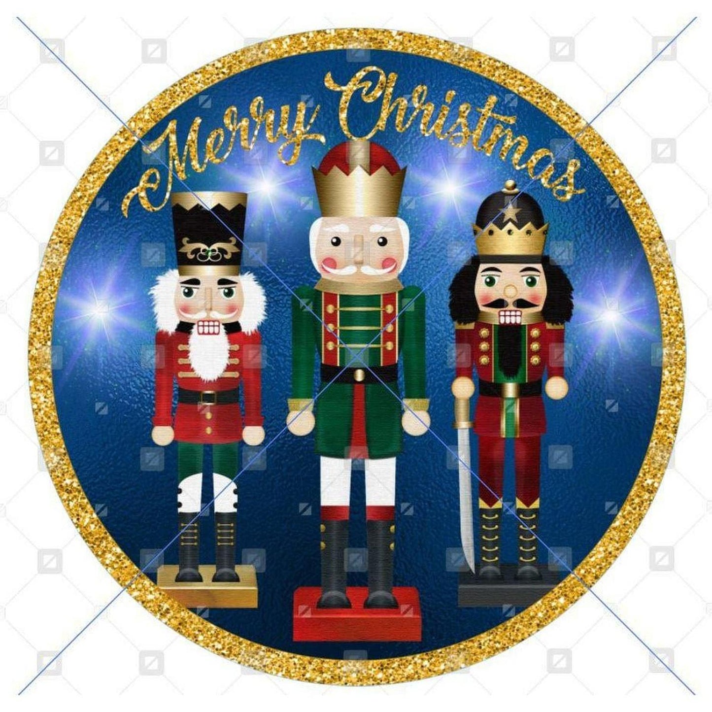 Blue Nutcracker Merry Christmas Sign