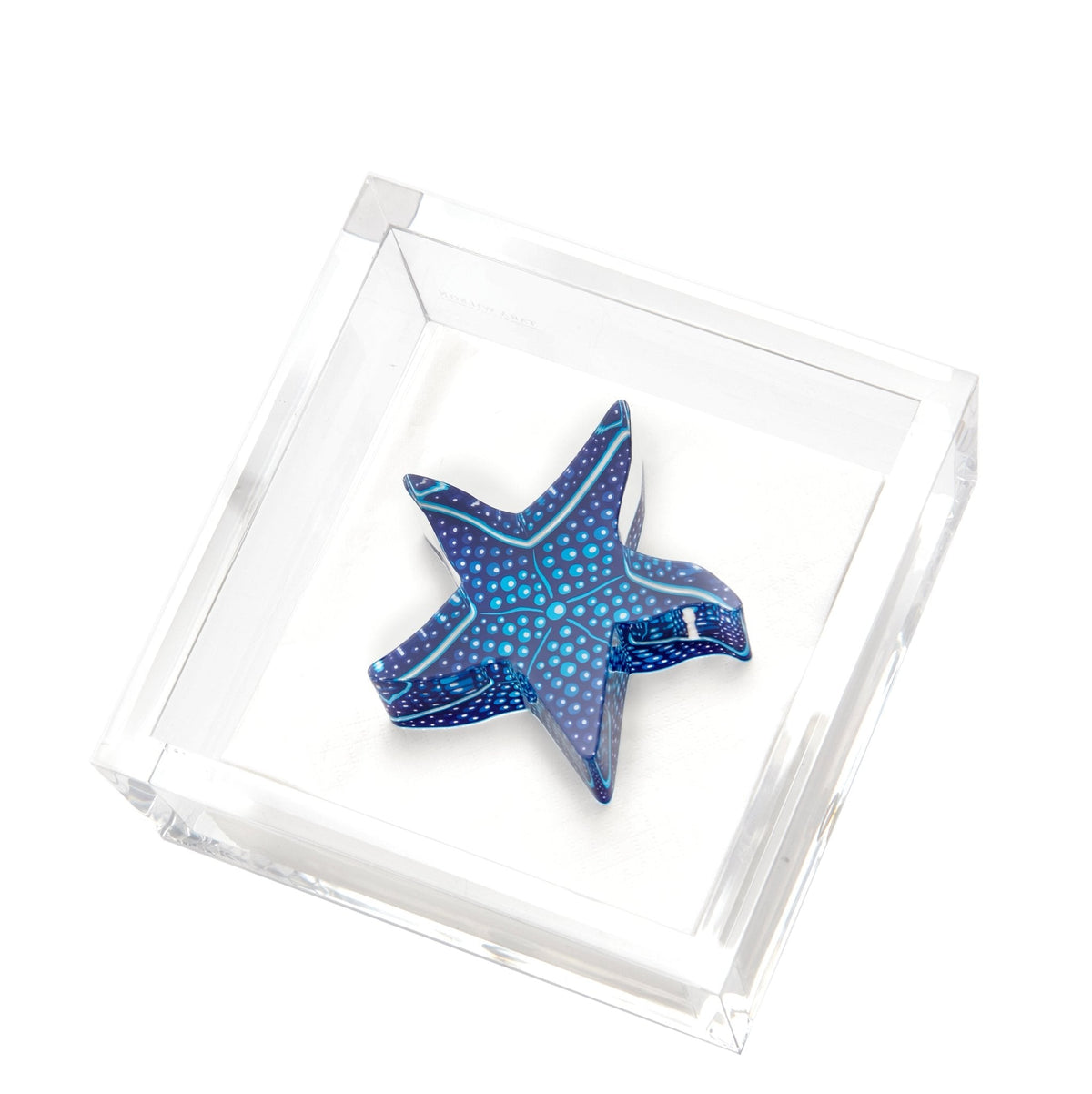 Blue Starfish Acrylic Cocktail Napkin Holder