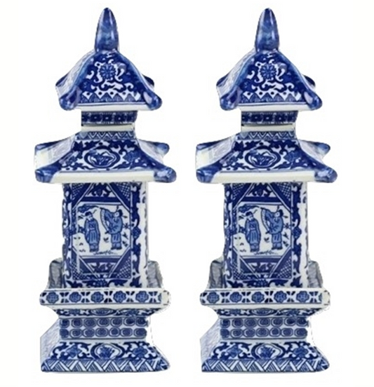 Mini Blue and White Pagodas Style 1