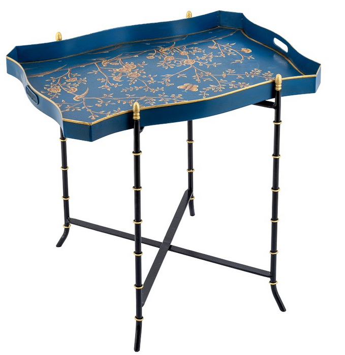 Navy & Gold RECTANGULAR TRAY TABLE