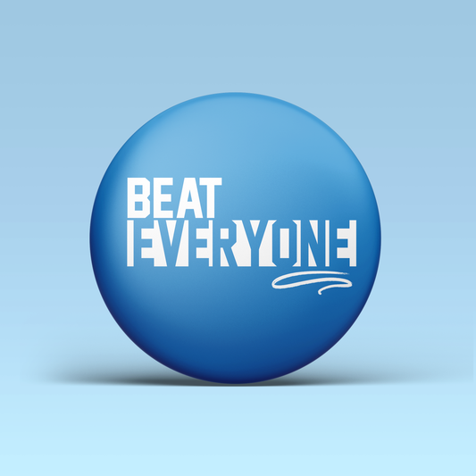 a blue circle with white text