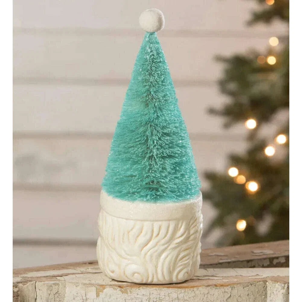 Bottle Brush Santa Blue Figure by Bethany Lowe Designs -11"