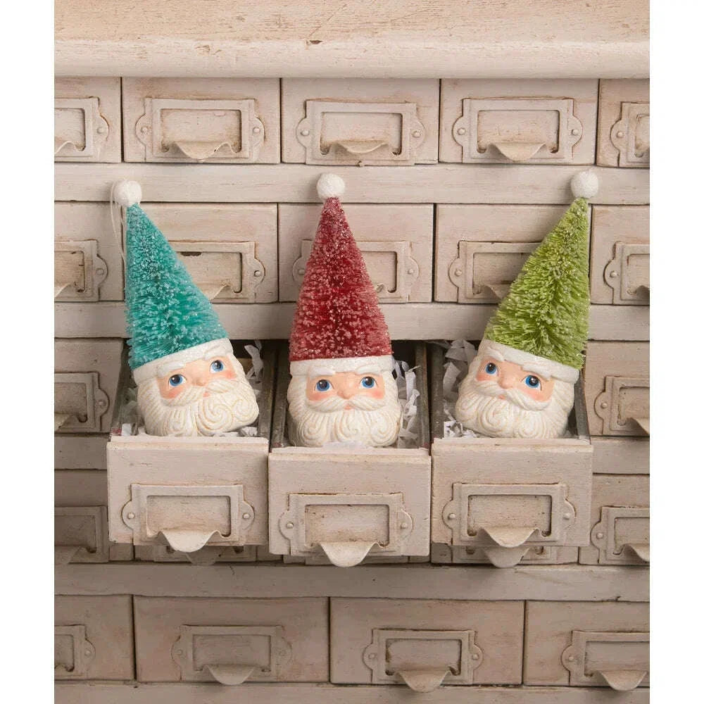Bottle Brush Santa Blue Ornament by Bethany Lowe Designs