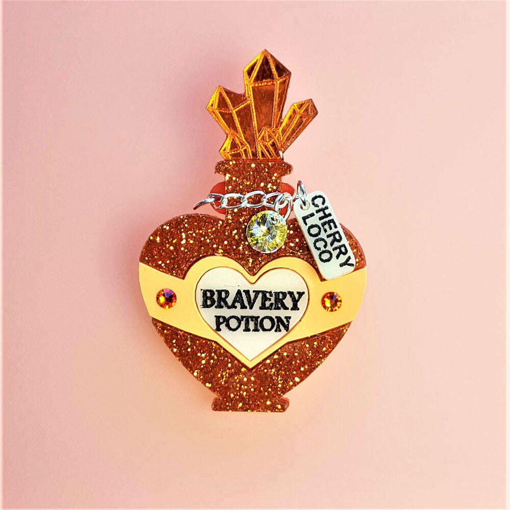 Bravery Potion Brooch by Cherryloco Jewellery