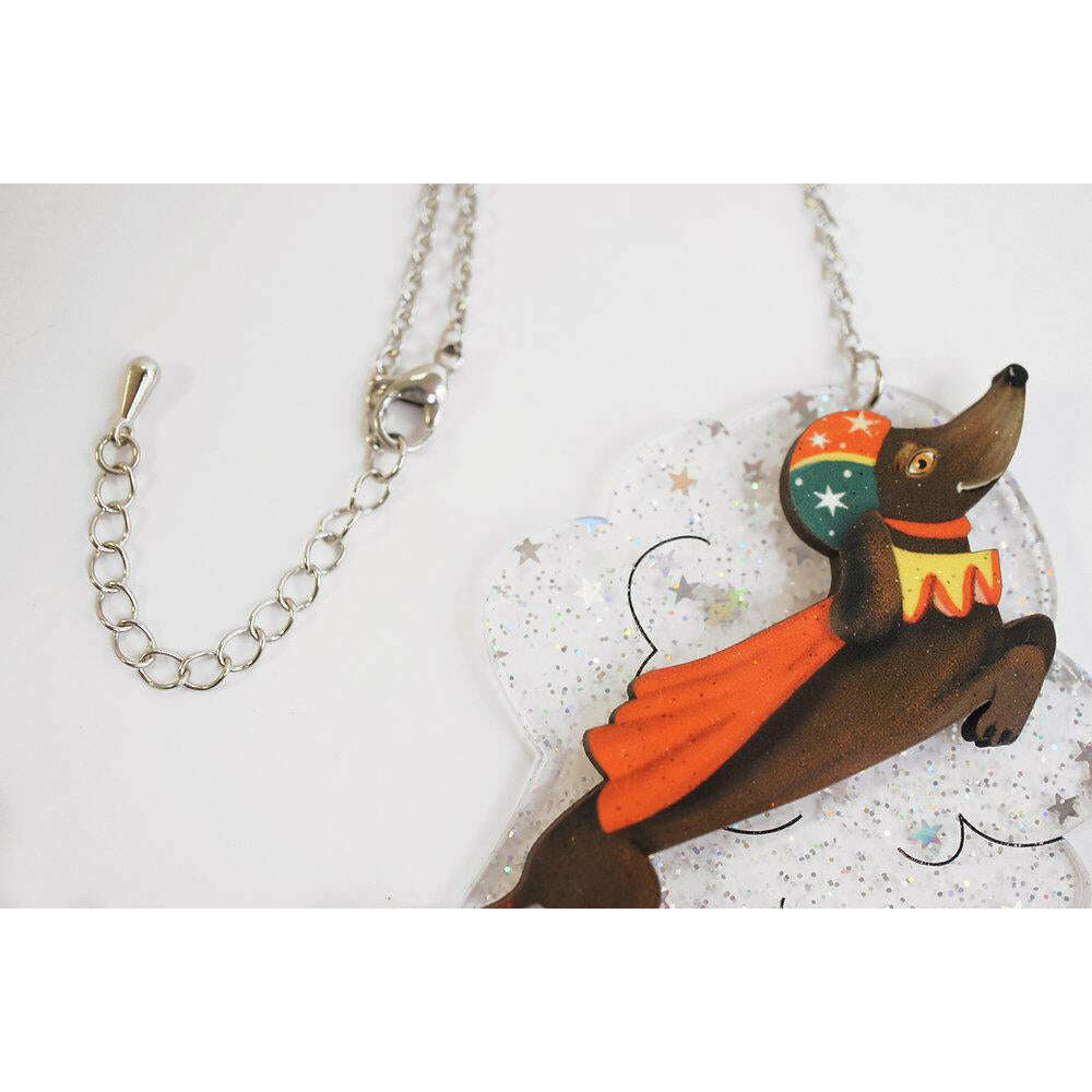 Bullet Dachshund Necklace and Brooch by Laliblue