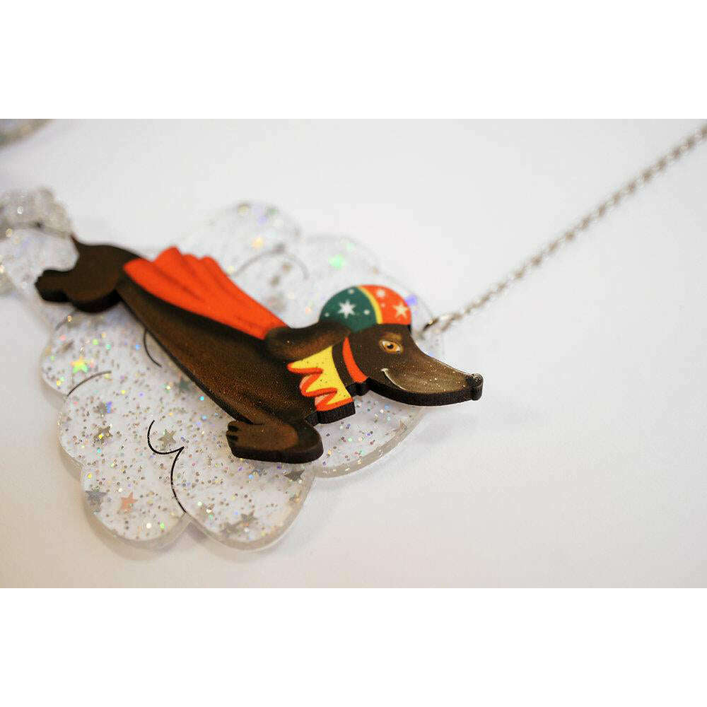 Bullet Dachshund Necklace and Brooch by Laliblue