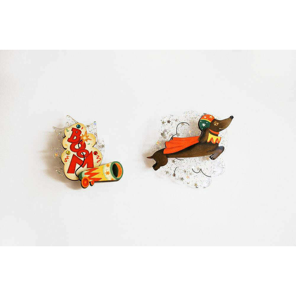 Bullet Dachshund Necklace and Brooch by Laliblue