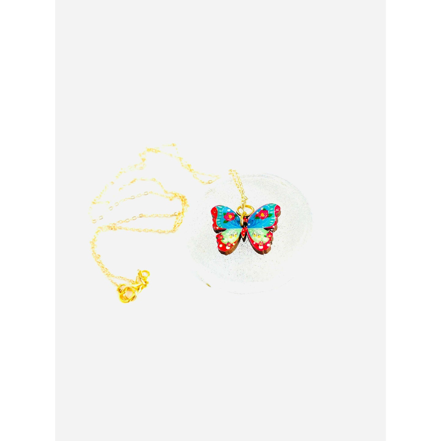 Butterfly Necklace on Gold Chain by Rosie Rose Parker