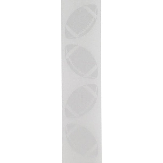 1 3/8 in Homecoming Football Ribbon: White/Silver (25 Yards)