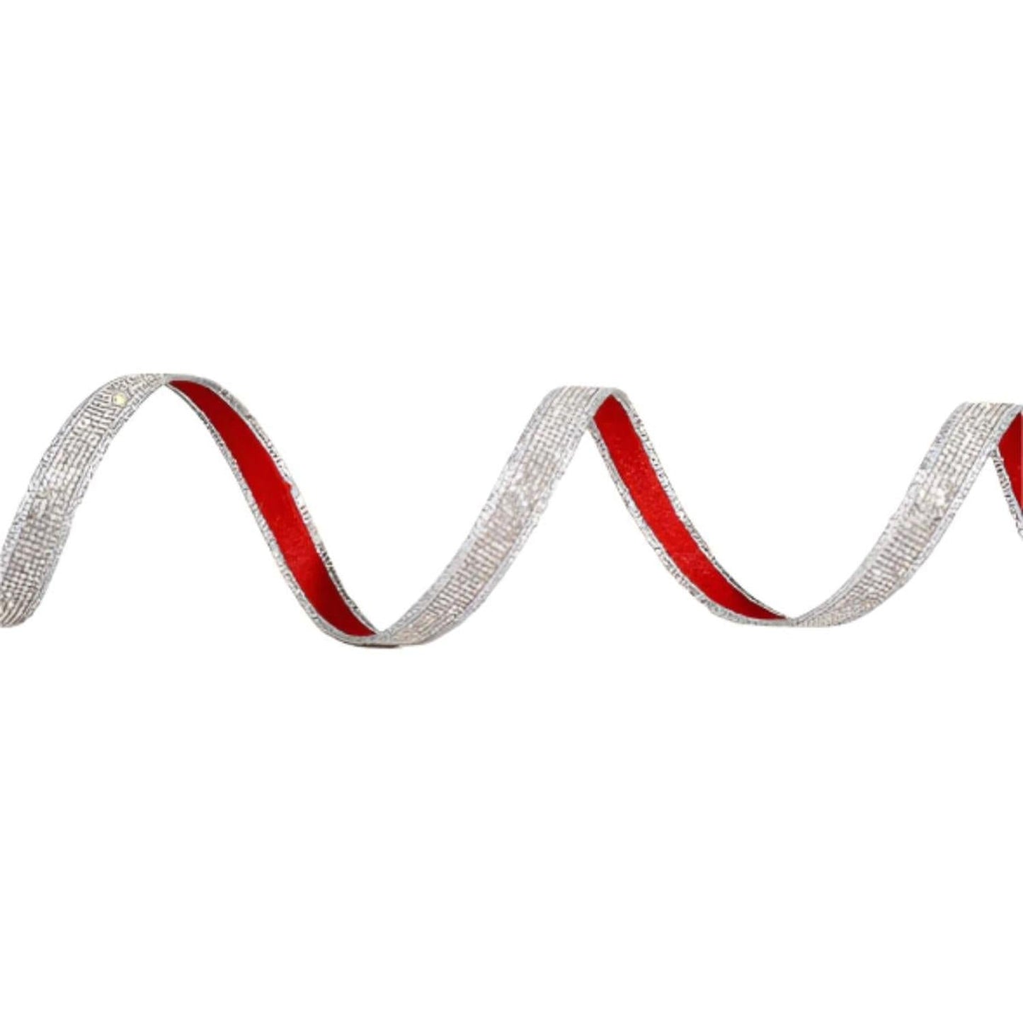 1" Luxury Jeweled Ribbon: Silver (5 Yards)