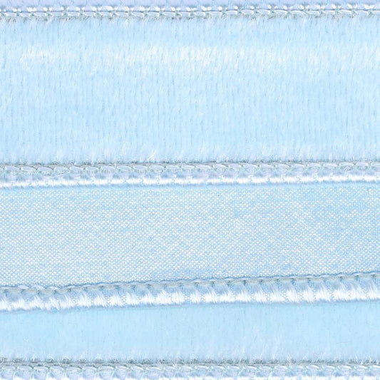 1" Velvet Luster Wired Ribbon: Baby Blue (10 Yards)