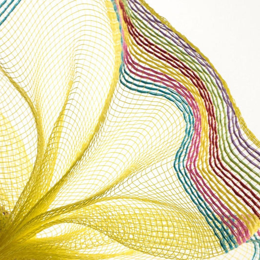 10" Border Stripe Mesh Ribbon: Yellow, Purple, Green, Red, Hot Pink, Turquoise