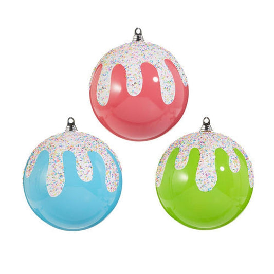 10" Frosted with Sprinkles Ball Ornament