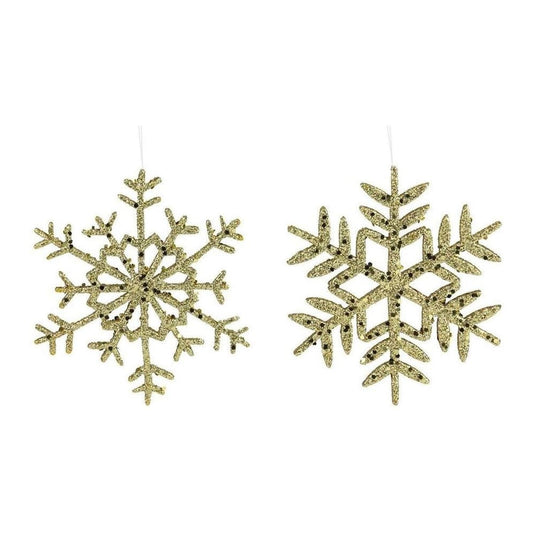 10" Glitter Snowflake Ornament: Gold (Asst 2)