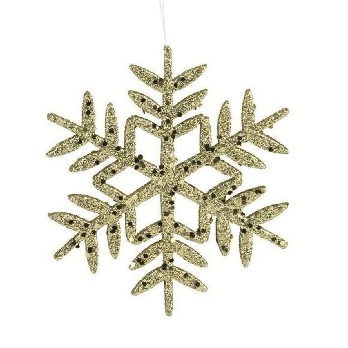 10" Glitter Snowflake Ornament: Gold (Asst 2)