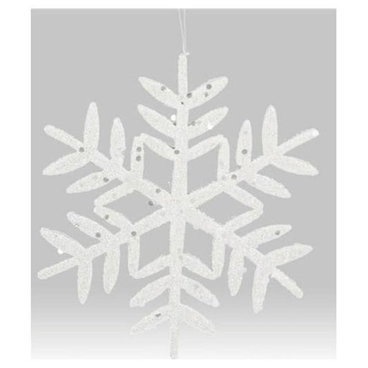 10" Glitter Snowflake Ornament: White (Asst 2)