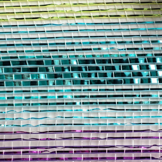 10" Metallic Stripe Mesh Ribbon: Rainbow (10 Yards)